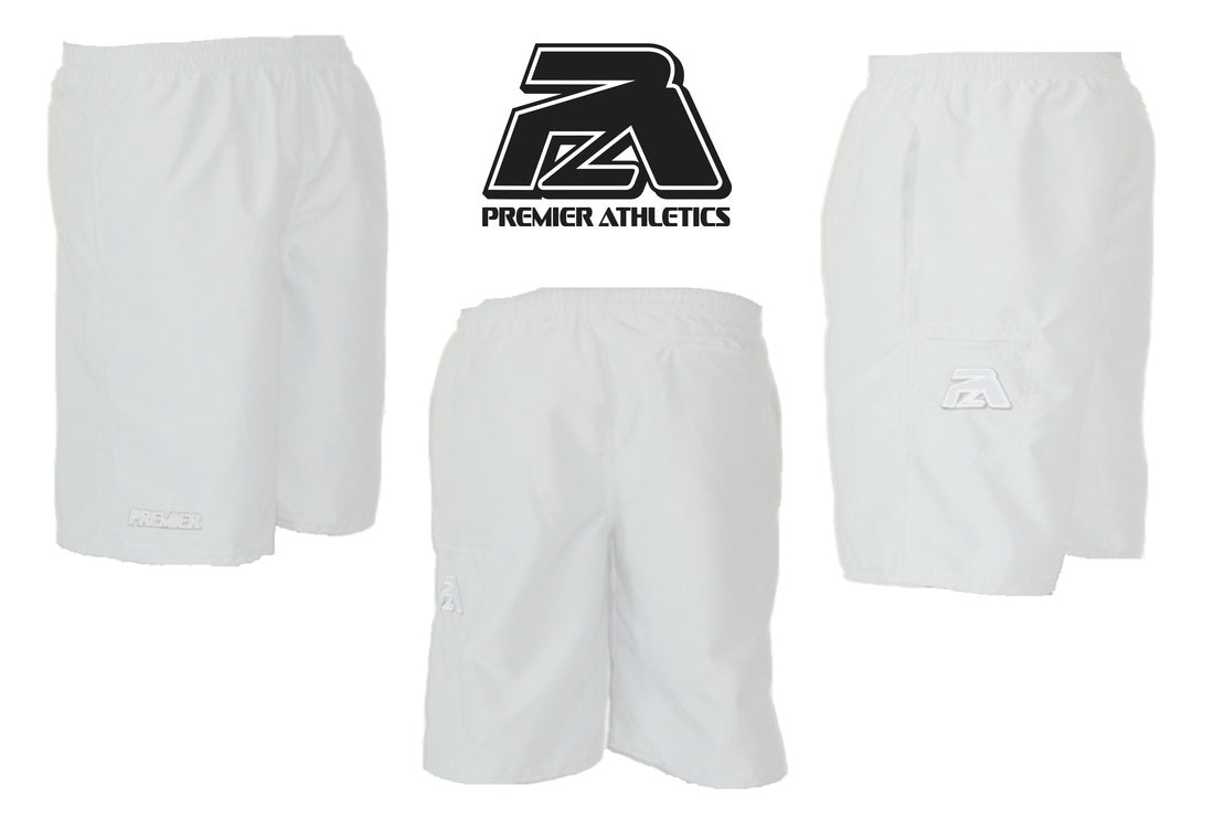11" White Microfiber Shorts