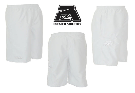 11" White Microfiber Shorts